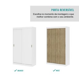 Guarda-roupa Infantil Noah 2 Portas de Correr 2 Gavetas Branco Carraro - 7