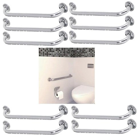 Alça de Apoio 60cm Barra Kit 10 Uni Acessivel Corrimao Suporte Resistente
