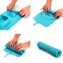 Ver imagem 2 de Tapete Silicone Pote Duplo Comedouro Bebedouro Pet Cachorro Gato Viagem