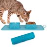 Tapete Silicone Pote Duplo Comedouro Bebedouro Pet Cachorro Gato Viagem - 3