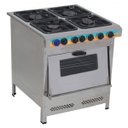 Ver imagem 1 de Fogão Industrial 4 Bocas de 30cmx30cm com Forno Inox Metalmaq