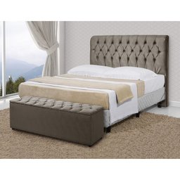 Cabeceira King Estofada Suede C.B. Iasmin 195cm  - 1