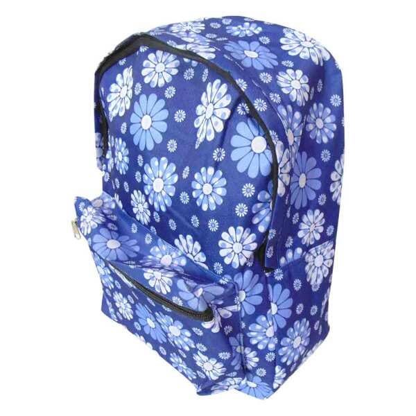 Mochila Feminina Casual Escolar Infantil Estampa Flor Azul (JA90512) - 4