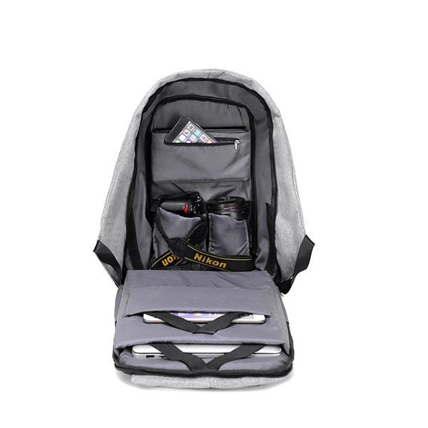 Mochila Unissex Anti-furto Usb Laptop Ziper Escondido Ajuste (BSL-BOLSA-9) - Black - 4