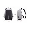 Mochila Unissex Anti-furto Usb Laptop Ziper Escondido Ajuste (BSL-BOLSA-9) - Cinza - 4