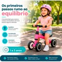 Ver imagem 3 de Bicicleta de Equilíbrio Infantil Rosa sem Pedal 4 Rodas com Assento Anatômico e Guidão com Limitador