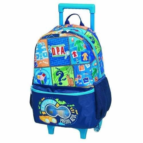 Mochila D.p.a. Escolar Dpa: Mochila Rodinhas Detetives - Azul - Detetives do Prédio Azul - 1