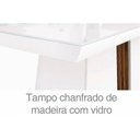 Ver imagem 5 de Mesa para Cozinha Italia C/tampo Madeirado Vidro 120x90cm Freijó/off White - Dj Móveis