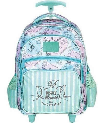 Mochila Marie Posh Cat Rodinhas Infantil - 8530 - Azul-claro - 1
