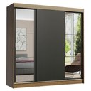 Ver imagem 3 de Guarda-roupa Casal Madesa Reno 3 Portas de Correr com Espelhos