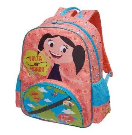 Mochila O Show Da Luna Volta ao Mundo Costas Infantil - Rosa - 1