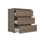 Ver imagem 4 de Cômoda para Quarto 3 Gavetas 90x92cm Condessa Yescasa Marrom/Rustic