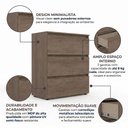 Ver imagem 5 de Cômoda para Quarto 3 Gavetas 90x92cm Condessa Yescasa Marrom/Rustic