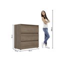 Ver imagem 7 de Cômoda para Quarto 3 Gavetas 90x92cm Condessa Yescasa Marrom/Rustic