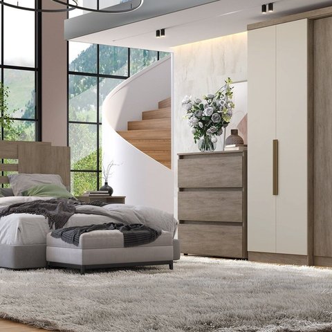 Cômoda 3 Gavetas 90cm x 92cm Condessa
