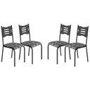 Ver imagem 1 de Kit 4 Cadeiras para Cozinha e Sala de Jantar 542.Slp Preto/Floral