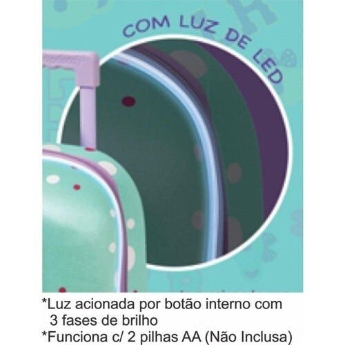 Mala Viagem Lilic Infantil Mundo Ripilica Verde Escolar Luz Led - 2