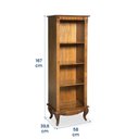 Ver imagem 5 de Estante para Livros em Madeira Maciça 3 Prateleiras Pés Luiz Xv Genebra 5100 - Pinhão
