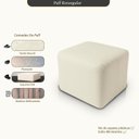 Ver imagem 3 de Puff Retangular Decorativo para Sala Orgânico Confortável e Reforçado Bouclé
