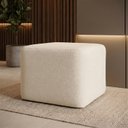 Ver imagem 1 de Puff Retangular Decorativo para Sala Orgânico Confortável e Reforçado Bouclé