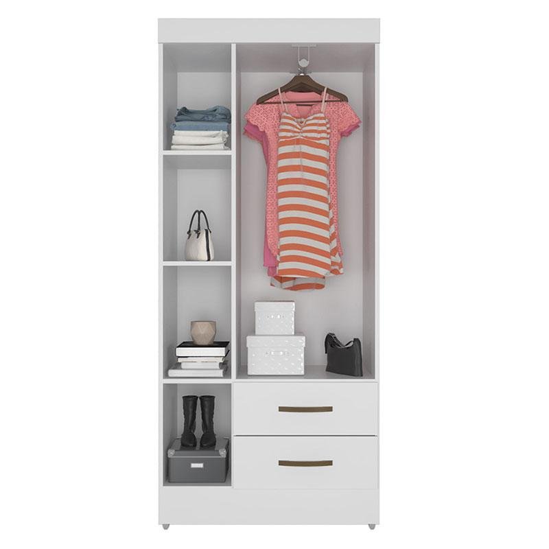 Guarda Roupa Solteiro Lite 3 Portas Branco Brilho - Móveis Leão - 4