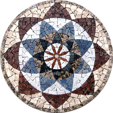Mandala Indiana I Piso Mosaico Tamanho 130cm