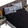Jogo de Lençol Cama Casal 3 Peças 180 Fios Jornal Preto - 2