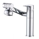 Ver imagem 2 de Torneira Banheiro Rotativa 360 Monocomando Lavabo Luxo Prata - Brinovar