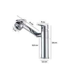 Torneira Banheiro Rotativa 360 Monocomando Lavabo Luxo Prata - Brinovar - 7