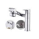 Ver imagem 1 de Torneira Banheiro Rotativa 360 Monocomando Lavabo Luxo Prata - Brinovar