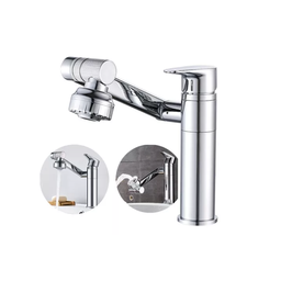 Torneira Banheiro Rotativa 360 Monocomando Lavabo Luxo Prata - Brinovar - 2