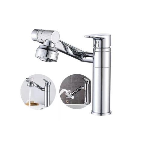 Torneira Banheiro Rotativa 360 Monocomando Lavabo Luxo Prata - Brinovar