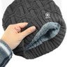 Kit Gorro de Frio e Cachecol Estilo Gola - Cinza - 2