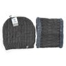 Kit Gorro de Frio e Cachecol Estilo Gola - Cinza - 1