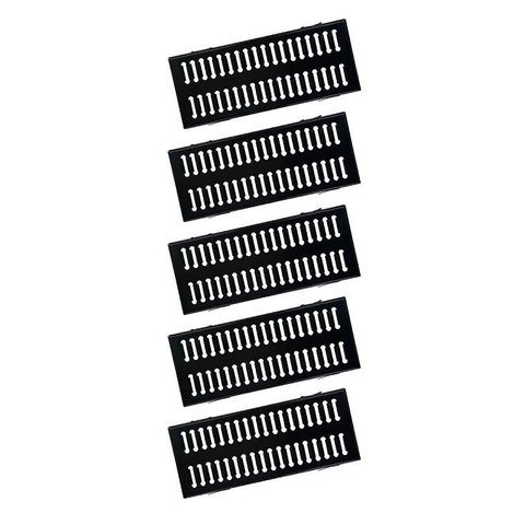 Kit 5 Ralo Grelha com Caixilho Aço Galvanizado Preto 20x50cm