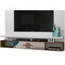 Painel para TV Suspenso London - Grappa Móveis - Branco/Canela - 3