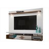 Painel para TV Suspenso London - Grappa Móveis - Branco/Canela - 1