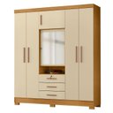 Ver imagem 4 de Cômoda Madri e Guarda Roupa Casal Imperial Carvalho Americano Off White - Incorplac