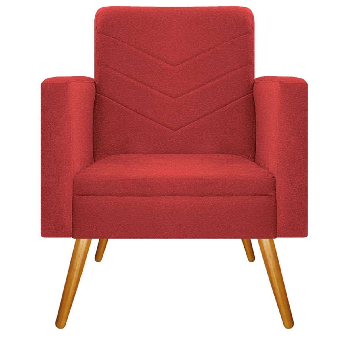 Kit 02 Poltronas Bella Pés Palito Mel Corano - ADJ Decor - Vermelho - 4