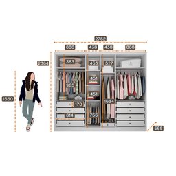 Guarda Roupa Casal 6 Portas e 8 Gavetas Robust Plus Novo Horizonte Branco - 4
