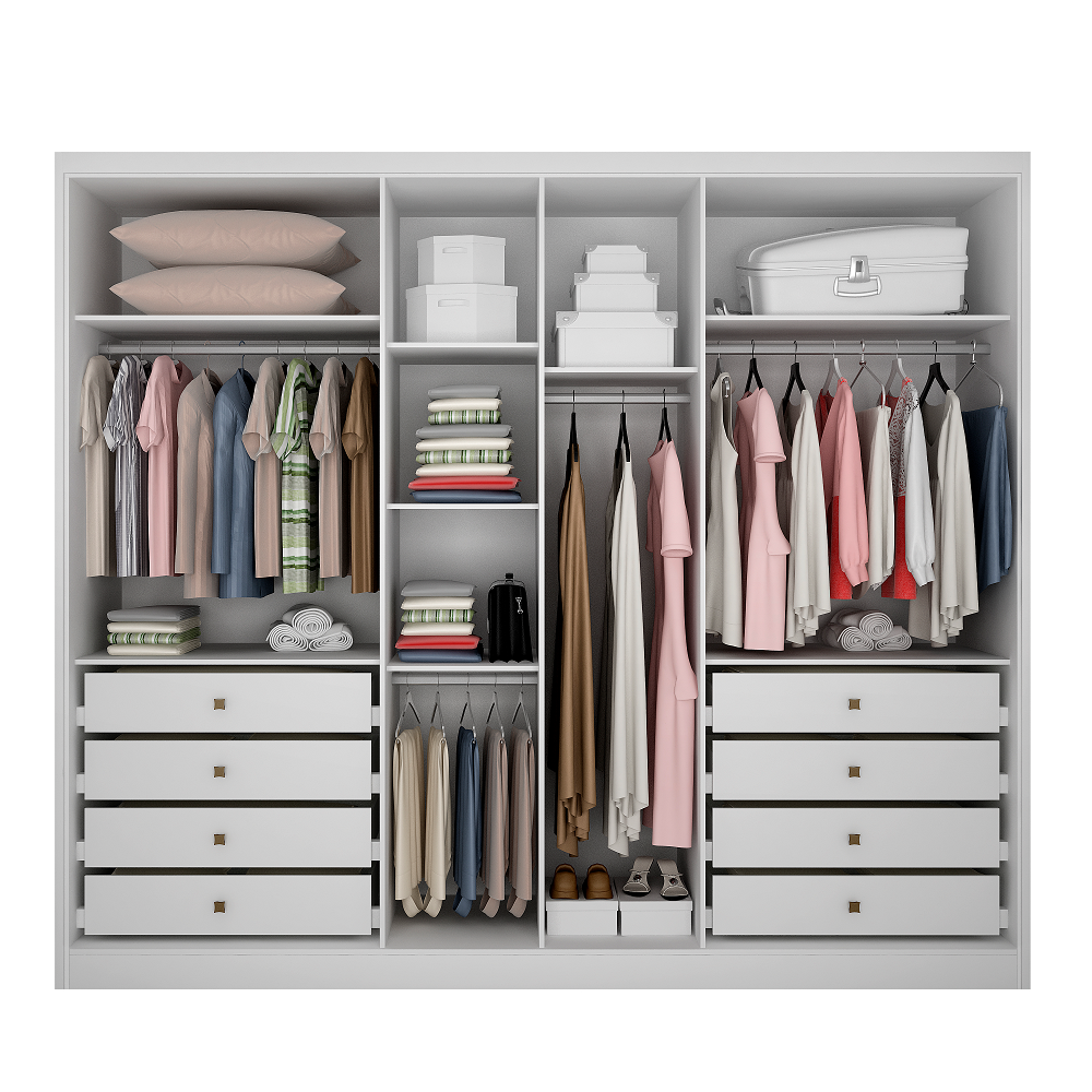 Guarda Roupa Casal 6 Portas e 8 Gavetas Robust Plus Novo Horizonte Branco - 3