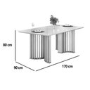 Ver imagem 2 de Mesa de Sala Jantar Luma C/ Tampo Madeirado C/ Vidro Curvo 170x90cm Off White/off White - Dj Móveis