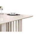Ver imagem 6 de Mesa de Sala Jantar Luma C/ Tampo Madeirado C/ Vidro Curvo 170x90cm Off White/off White - Dj Móveis