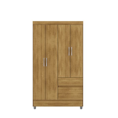 Guarda Roupas Ideal Plus 4 Portas 2 Gavetas - Nature Vila Rica