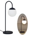 Ver imagem 1 de Abajur Luminária Mesa Jabuticaba Curvado Preto Globo Vidro:preto