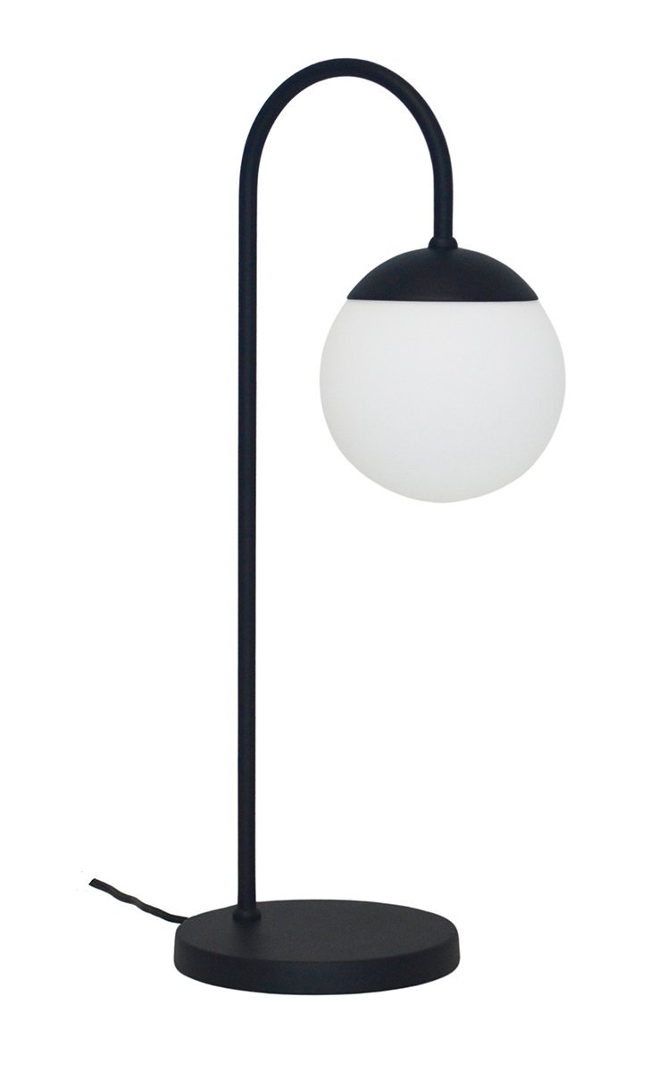 Abajur Luminária Mesa Jabuticaba Curvado Preto Globo Vidro:preto - 2