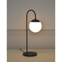 Abajur Luminária Mesa Jabuticaba Curvado Preto Globo Vidro:preto - 3