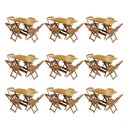 Ver imagem 1 de Kit 9 Conjuntos De Mesa Dobravel Com 4 Cadeiras De Madeira 120X70 Para Restaurante E Bar - Mel