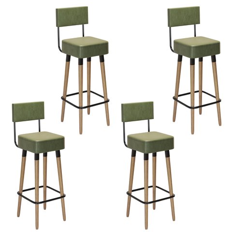 Kit 4 Banquetas Barcelona Verde Salaone