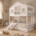 Ver imagem 4 de Treliche Infantil Casinha Dos Sonhos com Varanda Madeira Maciça Branco Housin Solteiro